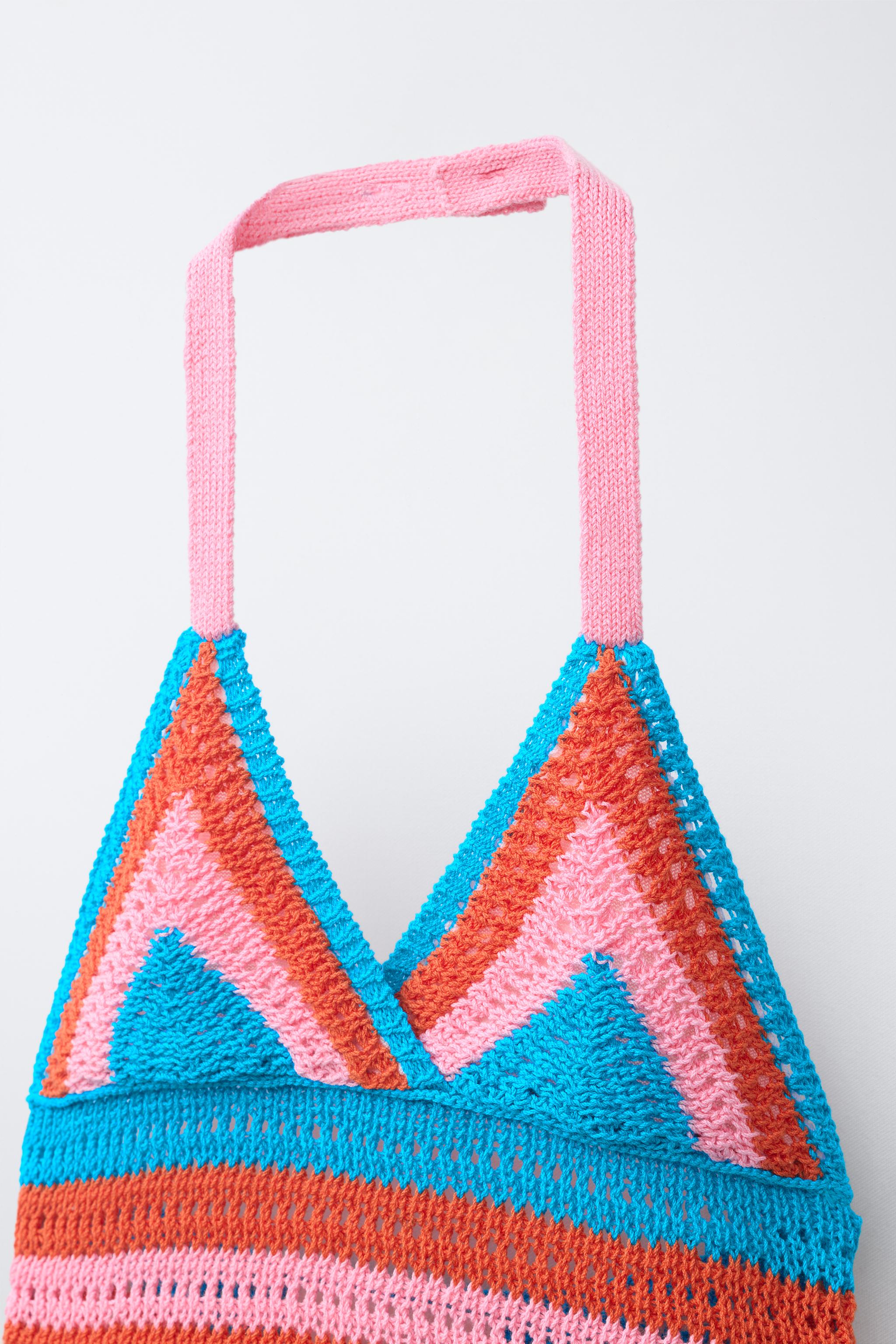 CROCHET KNIT HALTER TOP